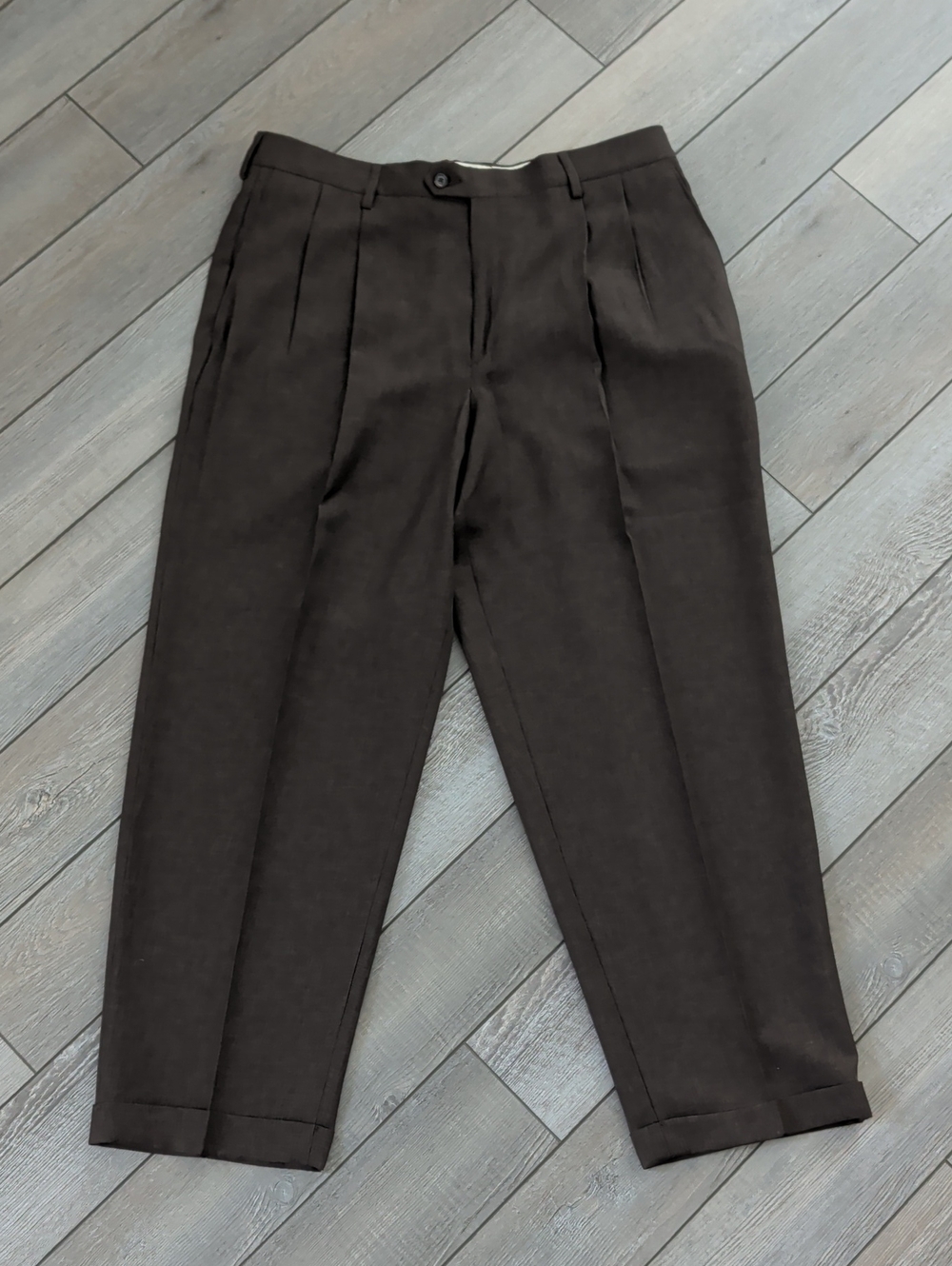 Claiborne Men's Brown Pleated Dress Pants